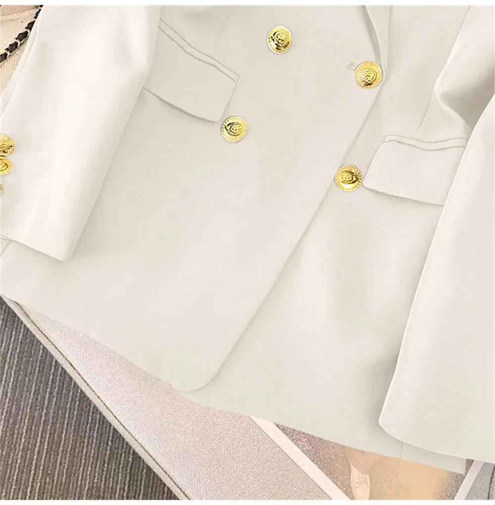 Fashion Blazer Women 2024 Spring Casual Long Sleeve New In Outerwears Slim Black Double Blazers Feminino Jackets Streewear