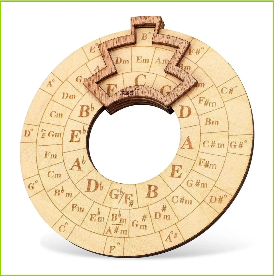 Wooden Melody Tool Round Circle of Fifths Wheel Melody Chord Tool Music Transpose Accessories For Musicians Beginners Songwriter