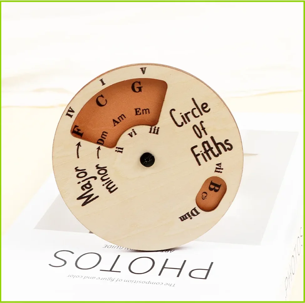 Wooden Melody Tool Round Circle of Fifths Wheel Melody Chord Tool Music Transpose Accessories For Musicians Beginners Songwriter