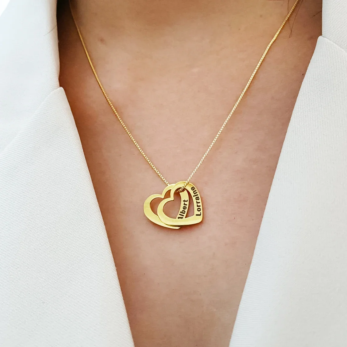 Customized Name Necklace For Women Stainless Steel Heart Carving Pendant Family Jewelry Choker Girlfriend Gift Bijoux Femme