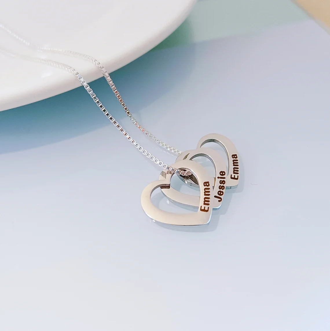 Customized Name Necklace For Women Stainless Steel Heart Carving Pendant Family Jewelry Choker Girlfriend Gift Bijoux Femme