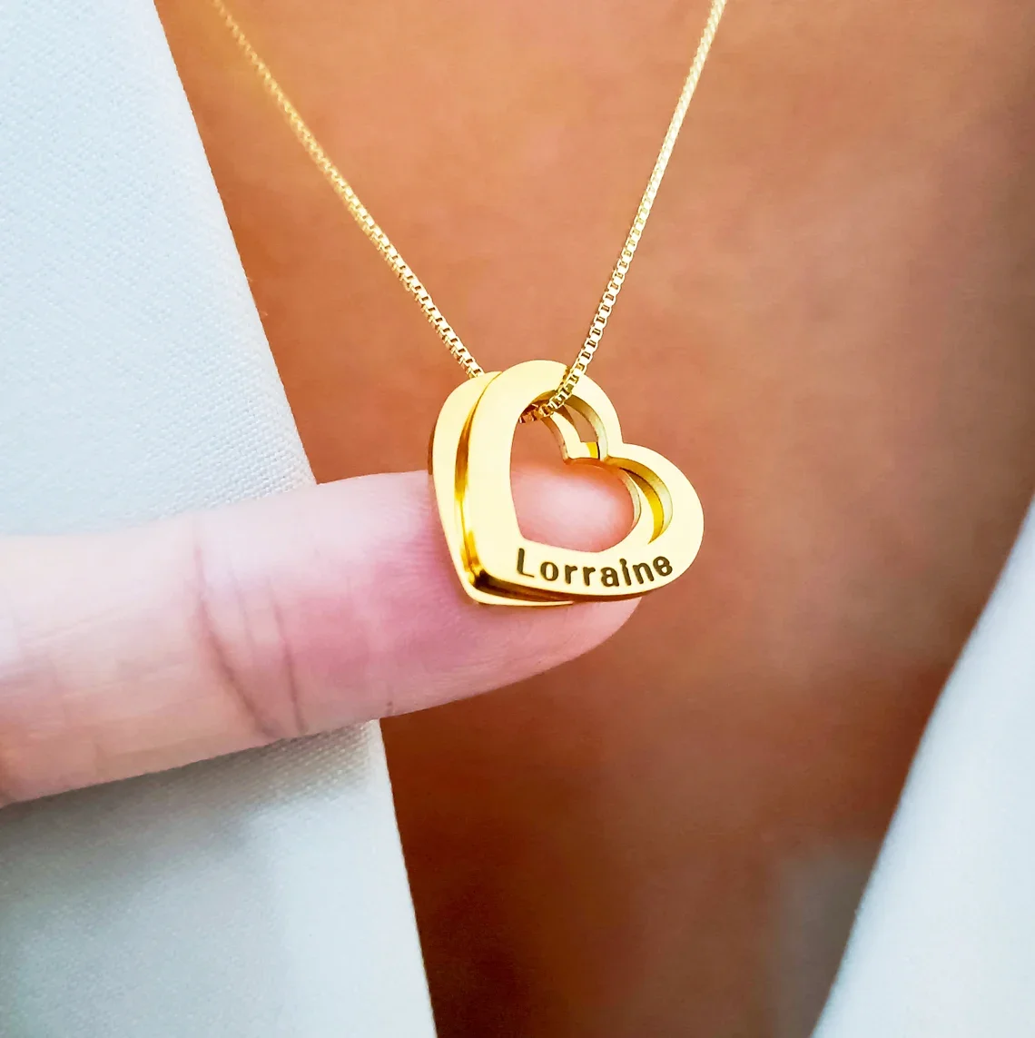 Customized Name Necklace For Women Stainless Steel Heart Carving Pendant Family Jewelry Choker Girlfriend Gift Bijoux Femme