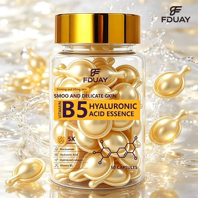 FDUAY Vitamin B5 Capsule Essence with Hyaluronic Acid Niacinamide & Hydrolyzed Collagen Complex for Firming Lifting & Smoothing