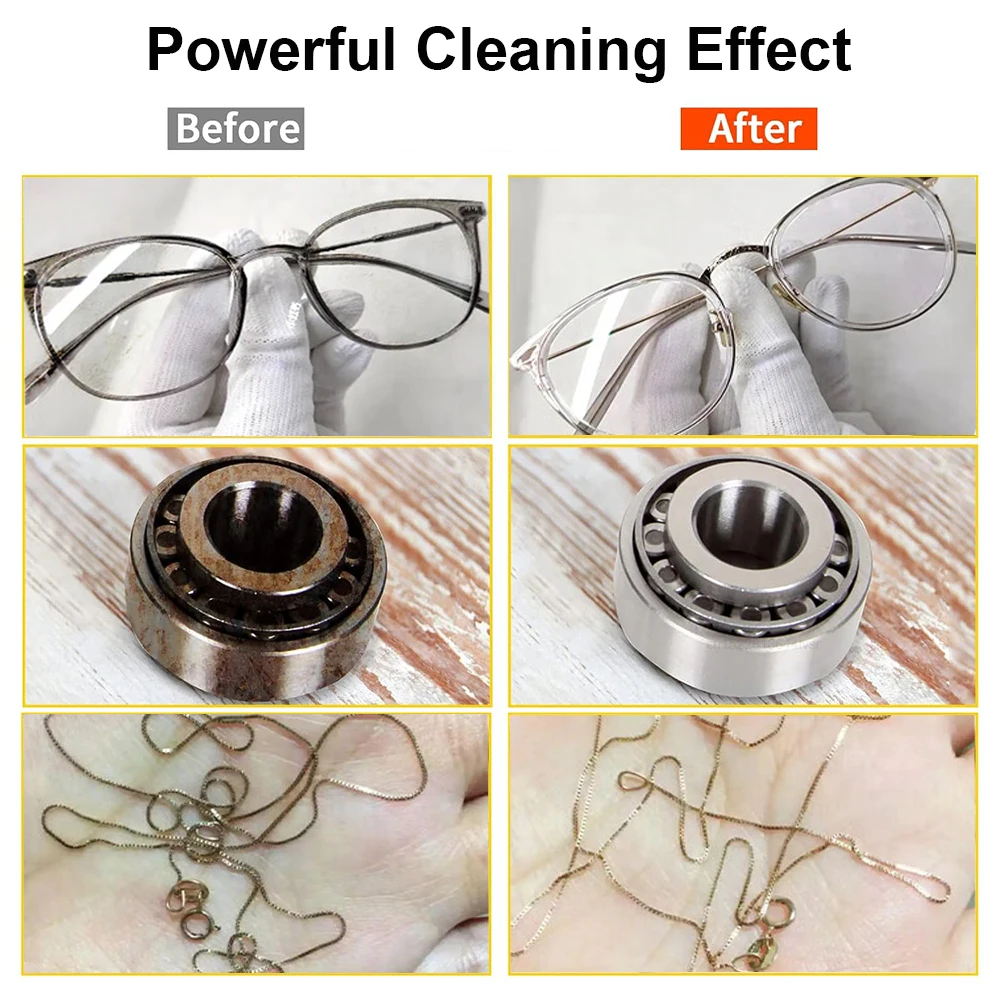 Ultrasonic Cleaner Ultrasound Glasses Cleaner High Frequency Ultrasonic Washing Bath for Glasses Jewelry Dentures Lens Cleaning