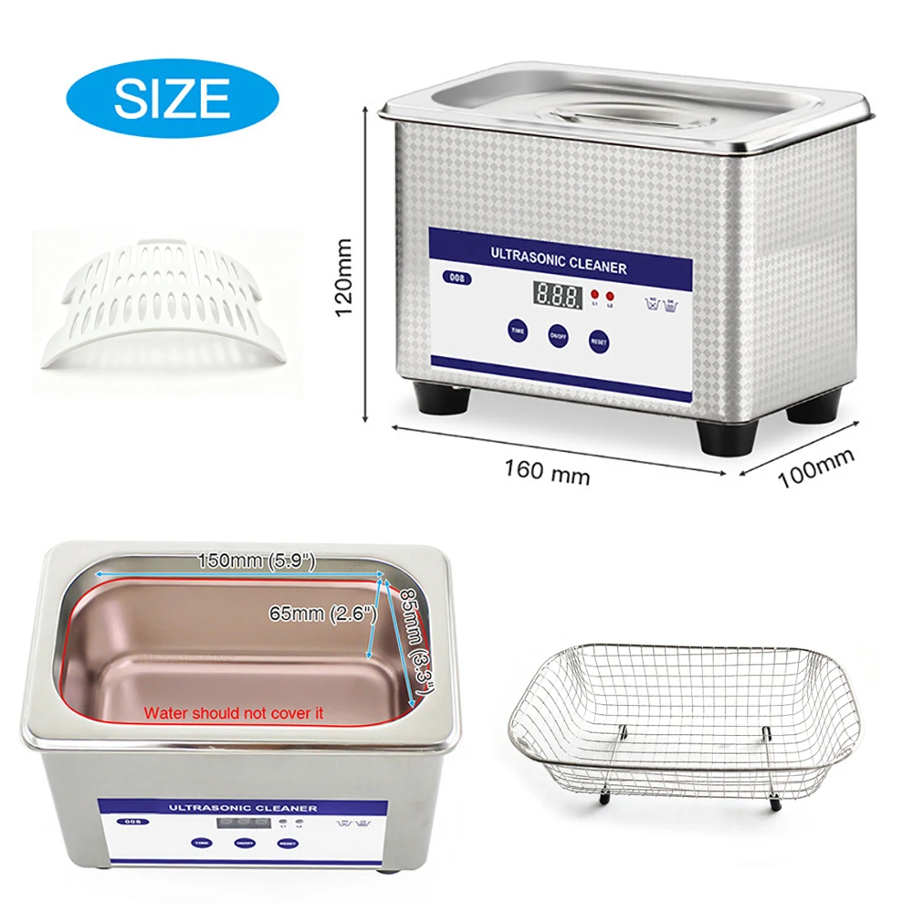 Ultrasonic Cleaner Ultrasound Glasses Cleaner High Frequency Ultrasonic Washing Bath for Glasses Jewelry Dentures Lens Cleaning