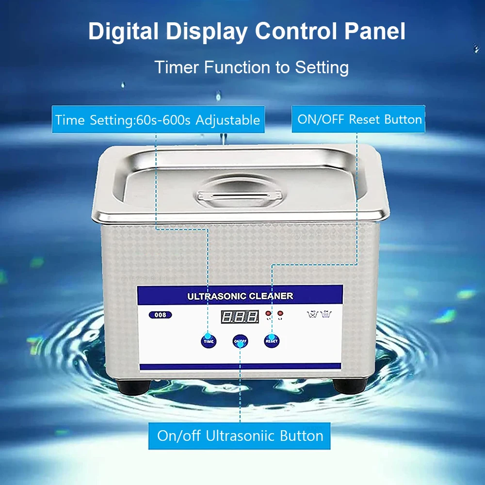 Ultrasonic Cleaner Ultrasound Glasses Cleaner High Frequency Ultrasonic Washing Bath for Glasses Jewelry Dentures Lens Cleaning