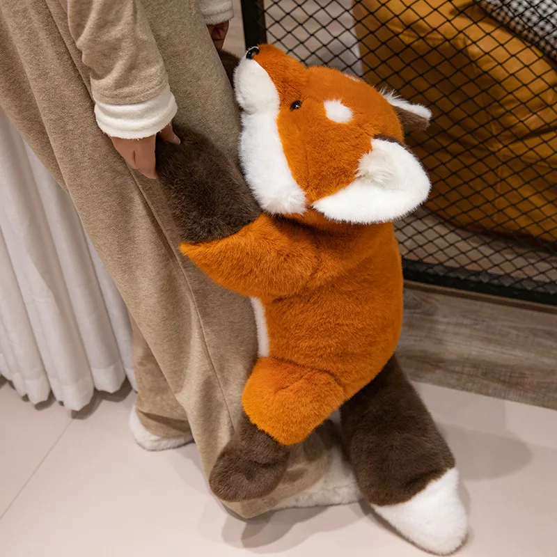30-60cm New Kawaii Fox Plush Toys Cartoon Stuffed Animal Lovely Soft Cuddly Baby Plushie Doll Lie Prone Toy for Girls Gift Decor