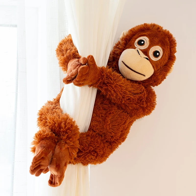 60cm Cute Orangutan Plush Toy Lifelike Stuffed Animals Cartoon Monkey Gorilla Soft Doll Bag Birthday Gift Room Decor