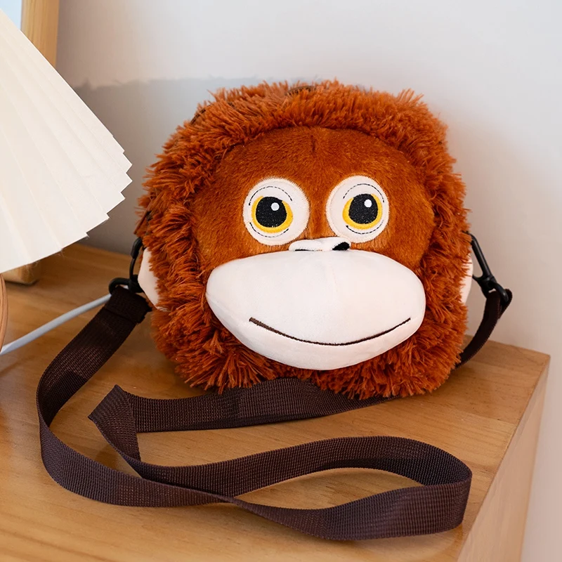 60cm Cute Orangutan Plush Toy Lifelike Stuffed Animals Cartoon Monkey Gorilla Soft Doll Bag Birthday Gift Room Decor