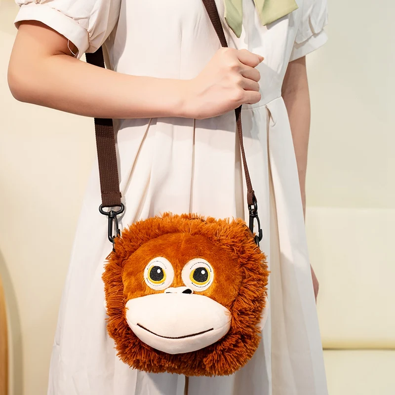 60cm Cute Orangutan Plush Toy Lifelike Stuffed Animals Cartoon Monkey Gorilla Soft Doll Bag Birthday Gift Room Decor