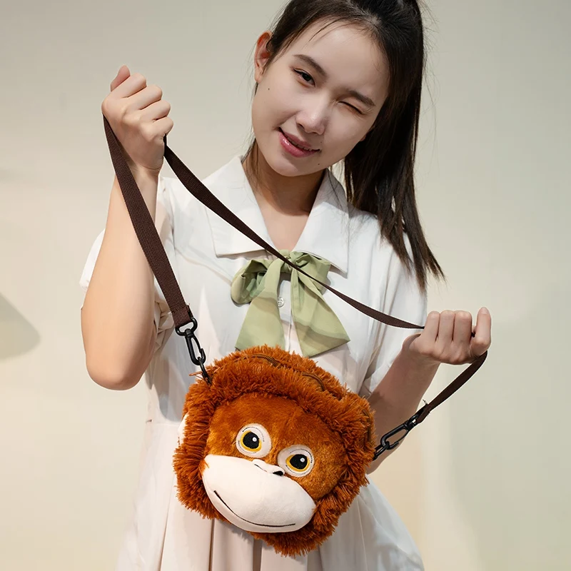 60cm Cute Orangutan Plush Toy Lifelike Stuffed Animals Cartoon Monkey Gorilla Soft Doll Bag Birthday Gift Room Decor
