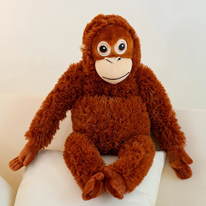 60cm Cute Orangutan Plush Toy Lifelike Stuffed Animals Cartoon Monkey Gorilla Soft Doll Bag Birthday Gift Room Decor