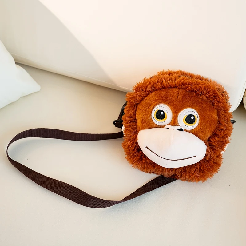 60cm Cute Orangutan Plush Toy Lifelike Stuffed Animals Cartoon Monkey Gorilla Soft Doll Bag Birthday Gift Room Decor