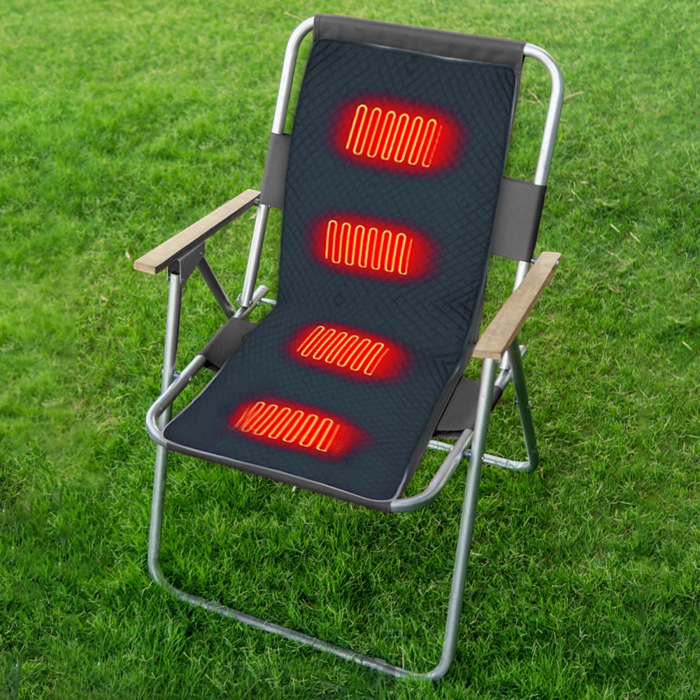 4 Heated Areas Camping Chair Heated Mat Outdoor Travel USB Electric Blanket 3 Adjustable Temperature Heater Warmer Cushion
