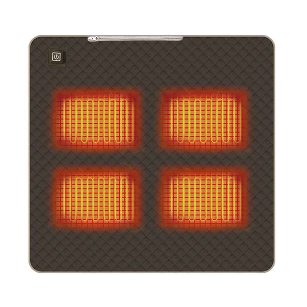4 Heated Areas Camping Chair Heated Mat Outdoor Travel USB Electric Blanket 3 Adjustable Temperature Heater Warmer Cushion