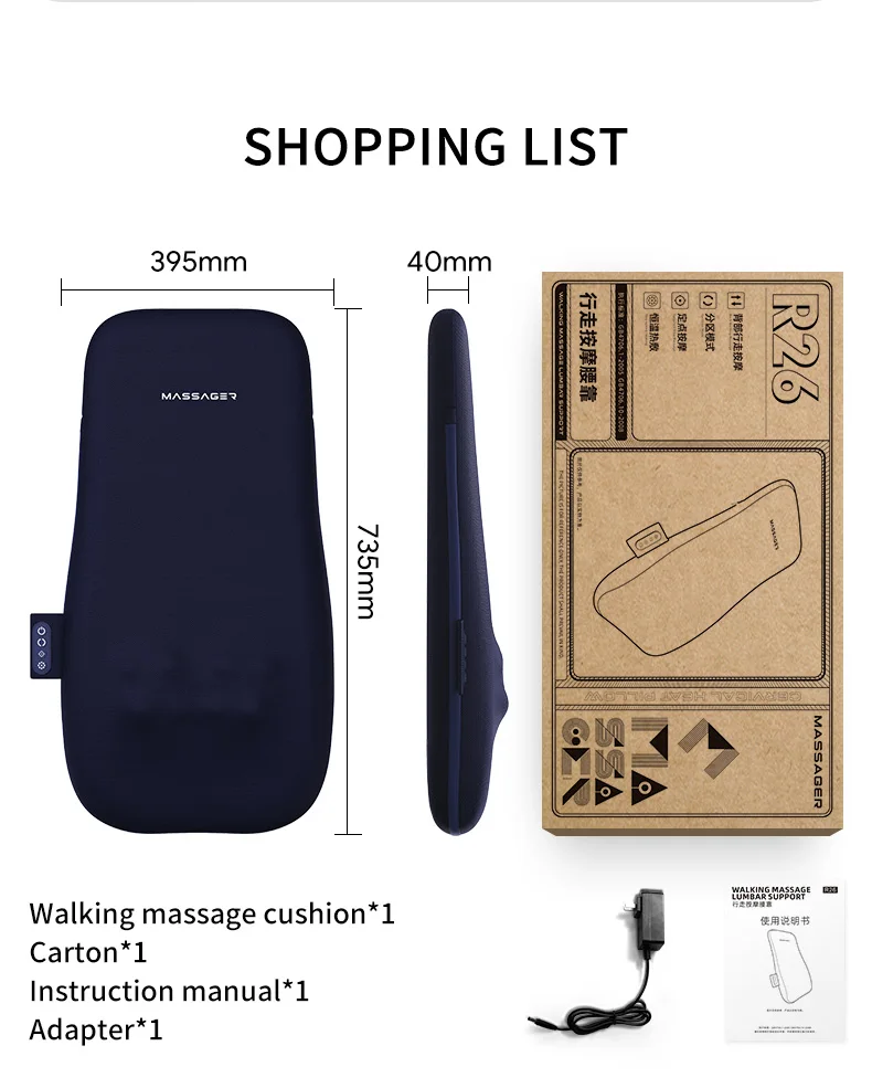 Electric Shiatsu Back Massager with Heat Full Body Kneading Neck Shoulder Spot Massage Cushion for Home & Office Use Relaxation