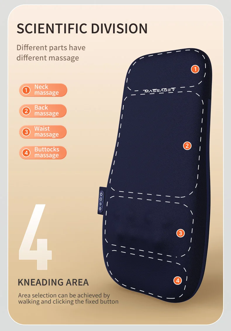 Electric Shiatsu Back Massager with Heat Full Body Kneading Neck Shoulder Spot Massage Cushion for Home & Office Use Relaxation