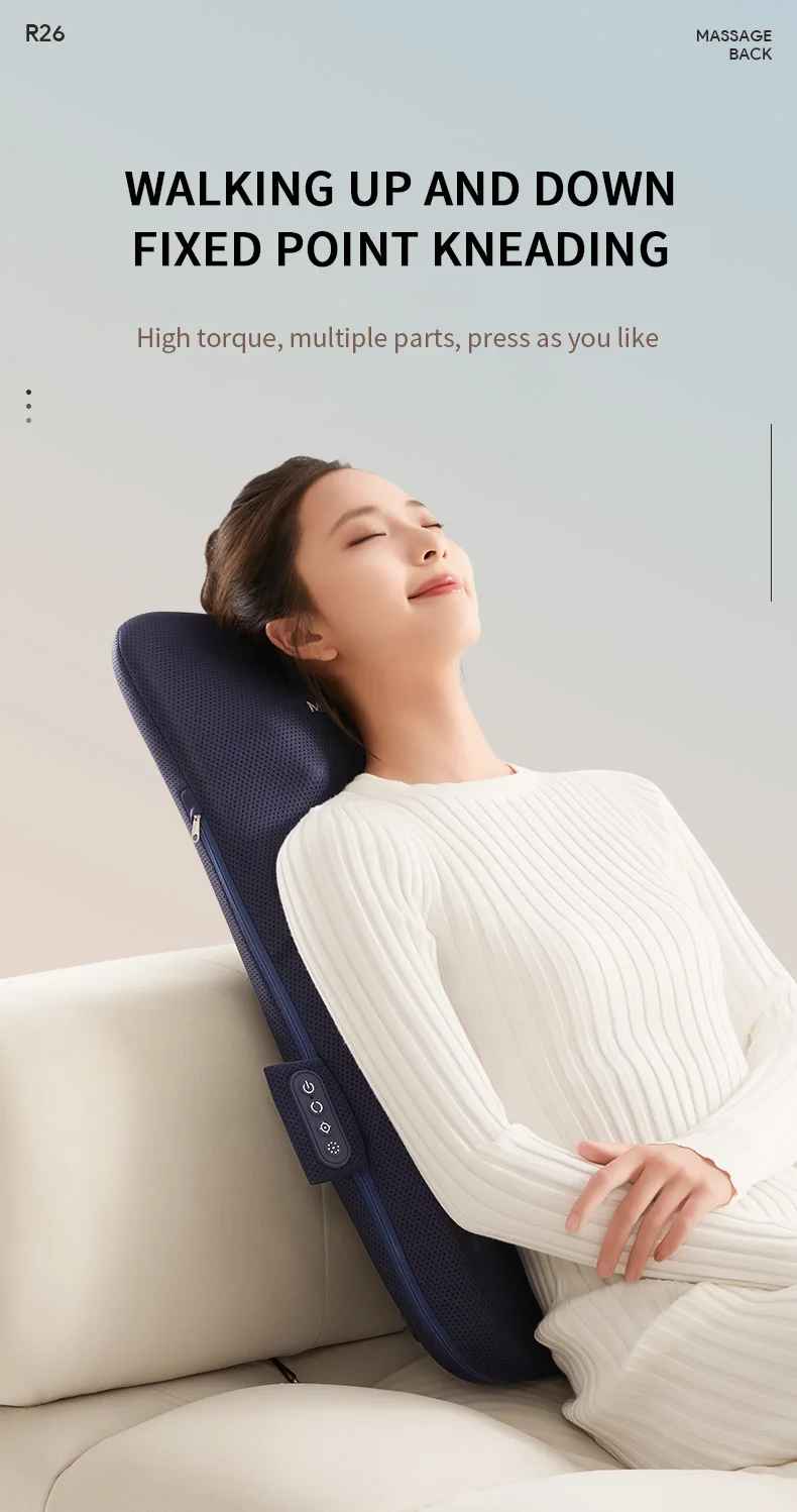 Electric Shiatsu Back Massager with Heat Full Body Kneading Neck Shoulder Spot Massage Cushion for Home & Office Use Relaxation