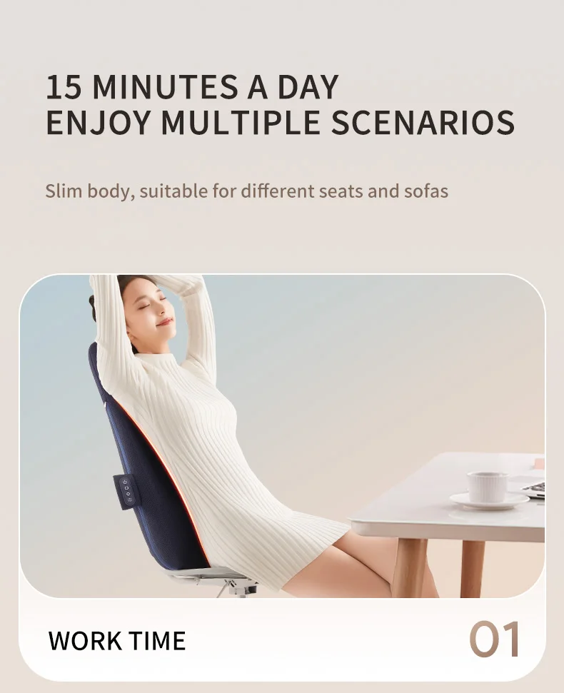 Electric Shiatsu Back Massager with Heat Full Body Kneading Neck Shoulder Spot Massage Cushion for Home & Office Use Relaxation
