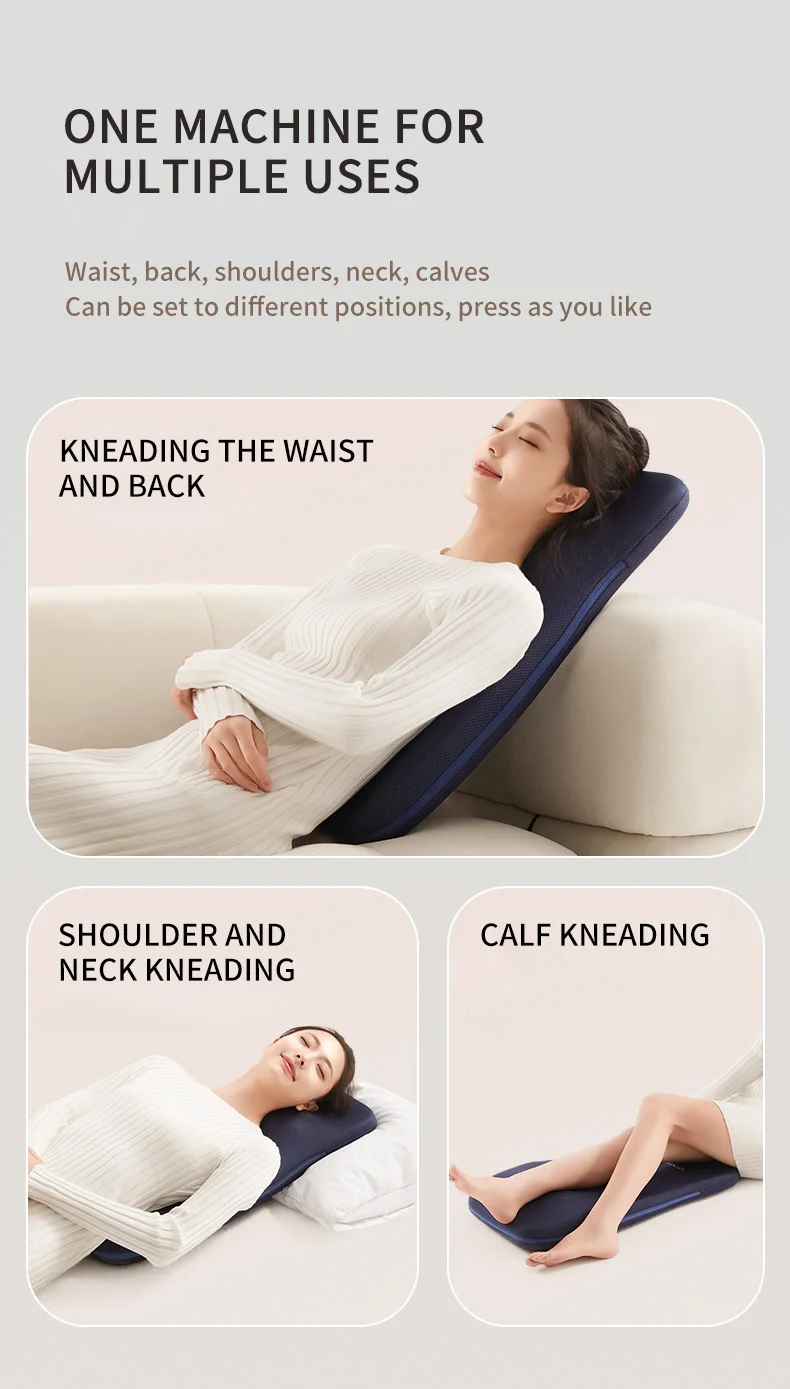 Electric Shiatsu Back Massager with Heat Full Body Kneading Neck Shoulder Spot Massage Cushion for Home & Office Use Relaxation
