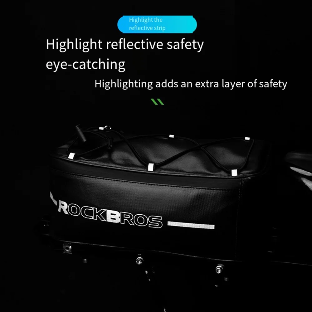 Bicycle Saddlebags Bag with Rain Cover Bike Bag 8L Large Capacity Electric Bicycles Rack Storage Box Bicycle Trunk Bag Waterproo