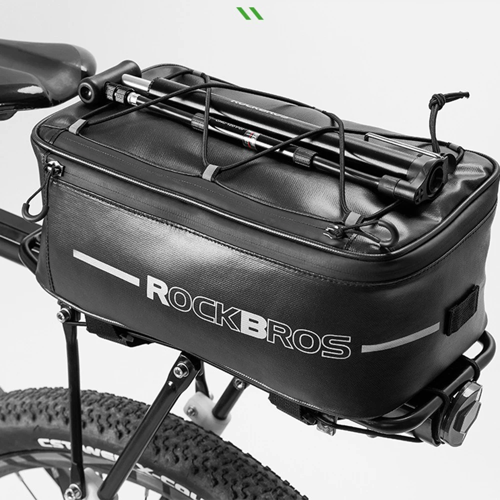 Bicycle Saddlebags Bag with Rain Cover Bike Bag 8L Large Capacity Electric Bicycles Rack Storage Box Bicycle Trunk Bag Waterproo