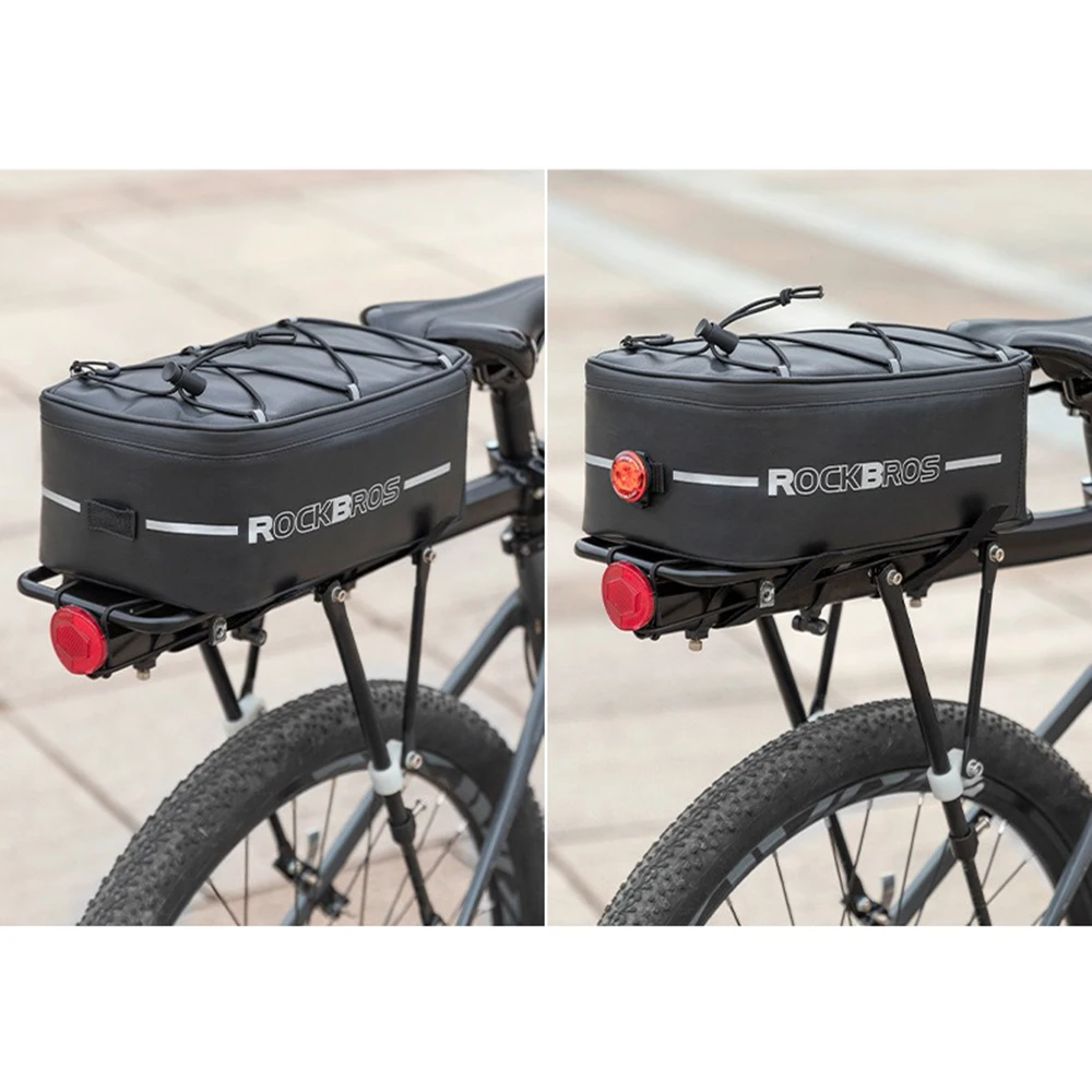 Bicycle Saddlebags Bag with Rain Cover Bike Bag 8L Large Capacity Electric Bicycles Rack Storage Box Bicycle Trunk Bag Waterproo