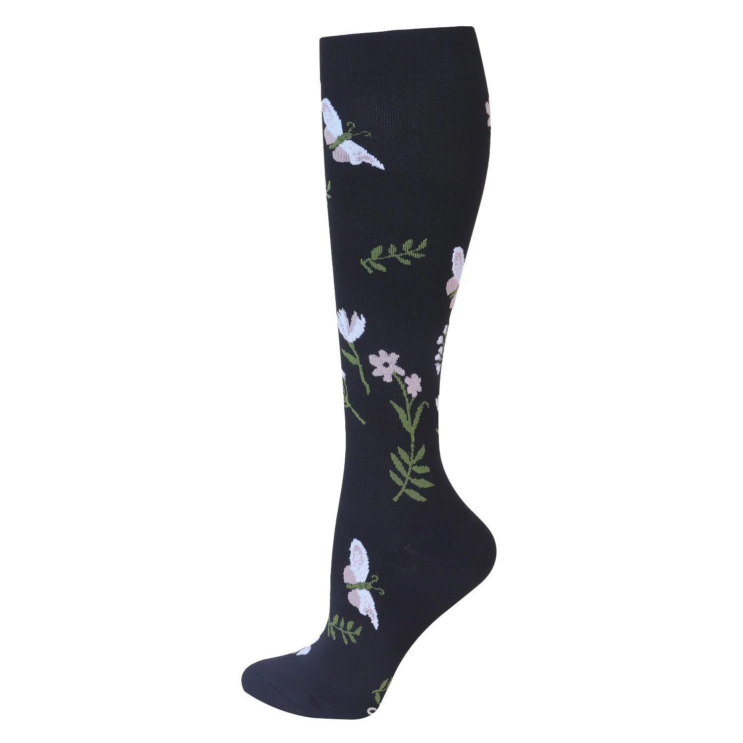 HYSAIXIA brand Vein Elastic Cycling Sports Compression Socks Jumping Rope Compress Stockings Men Women Pressure Grass Patterns