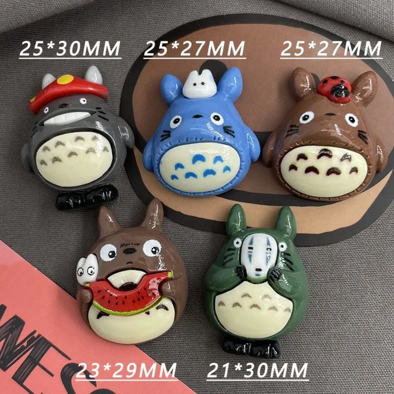 5Pcs My Neighbor Totoro Resin Fridge Magnets Cute Decorative Refrigerator Stickers Multi-purpose Resin Ornaments for Home