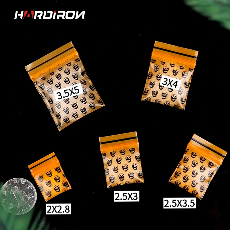 Wholesale Zipper Bag Small Grimace Orange Skull Self Sealing Zip Lock Bags Gift Jewelry Mini Pouches Plastic Packaging Bags