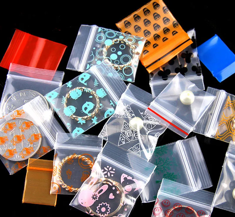 Wholesale Zipper Bag Small Grimace Orange Skull Self Sealing Zip Lock Bags Gift Jewelry Mini Pouches Plastic Packaging Bags