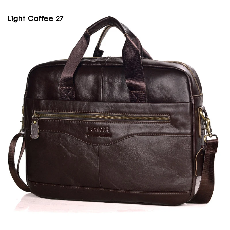 Men Genuine Leather Handbags Casual Leather Laptop Bags Male Business Travel Messenger Bags Men's Crossbody Shoulder Bag