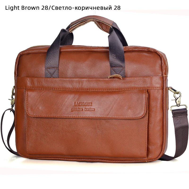 Men Genuine Leather Handbags Casual Leather Laptop Bags Male Business Travel Messenger Bags Men's Crossbody Shoulder Bag