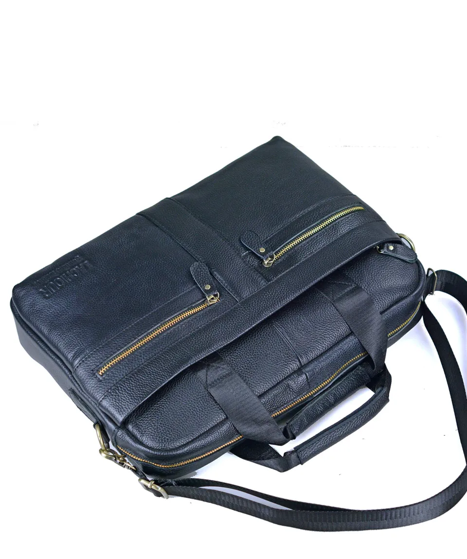 Men Genuine Leather Handbags Casual Leather Laptop Bags Male Business Travel Messenger Bags Men's Crossbody Shoulder Bag