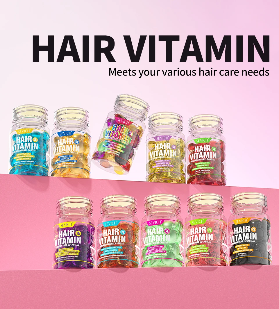SEVICH Hair Vitamin Capsule Hair Treatment Oil Repair Damaged Hair Care Serum Nourishing Keratin Complex Oil Hair Care Capsule