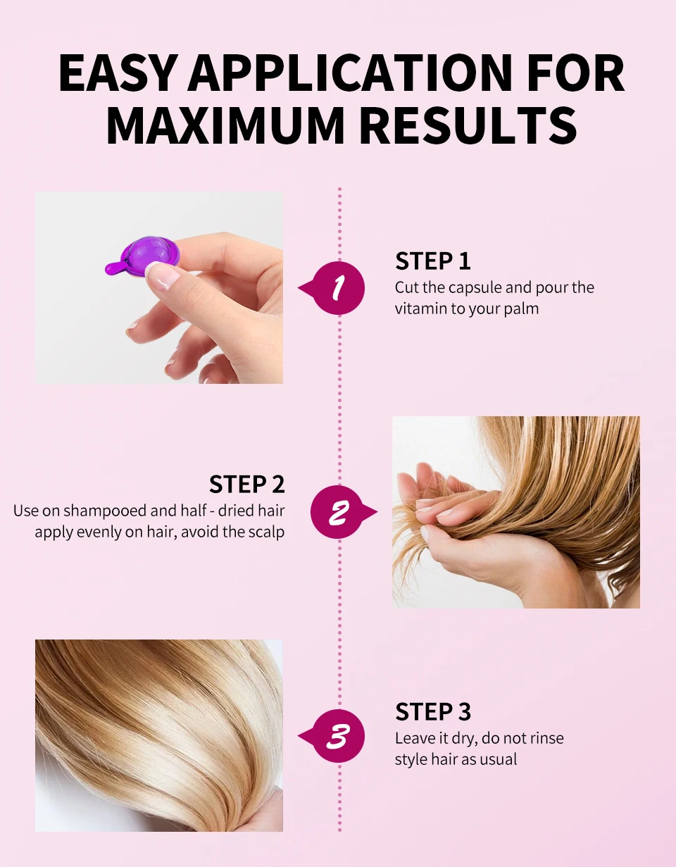 SEVICH Hair Vitamin Capsule Hair Treatment Oil Repair Damaged Hair Care Serum Nourishing Keratin Complex Oil Hair Care Capsule