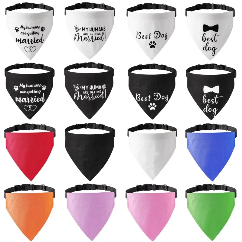 Solid Dog Saliva Towel Fashion Dog Bandanas Adjustable Puppy Triangle Cotton Cat Neckerchief Pet Collars Chihuahua Pet Supplies