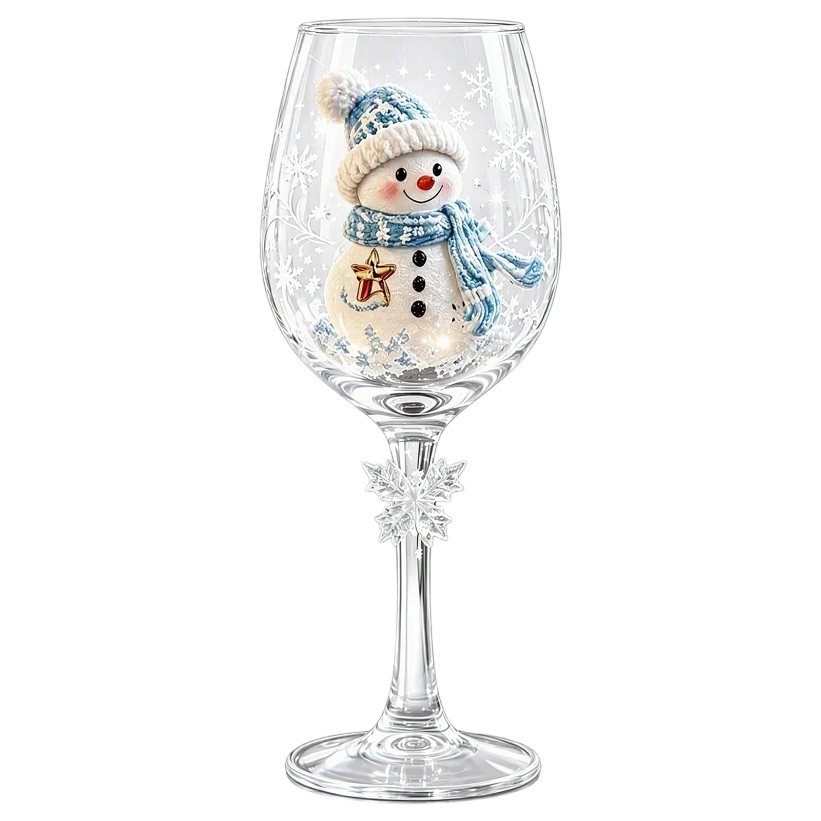 Christmas Collectible Glass Goblet Holiday Wine Stemmed Cup Festive Clear Transparent Party Gift