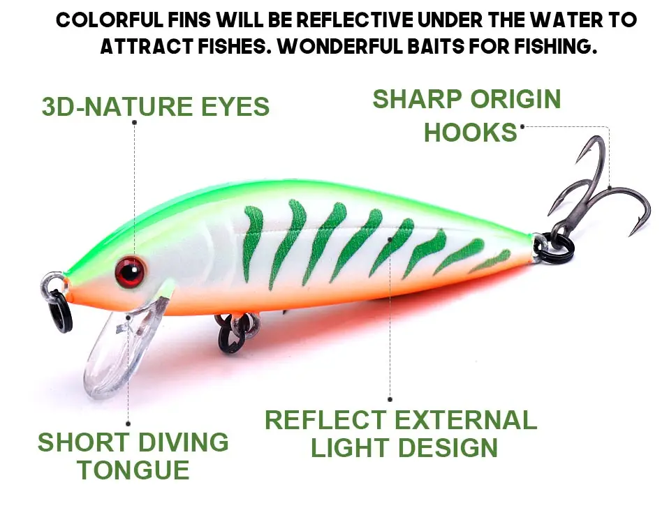 VTAVTA Sinking Minnow Jerkbait Wobbler 7cm 10g Trout Saltwater Artificial Hard Bait Swimbait Carp Pesca Pike Fishing Lure Tackle