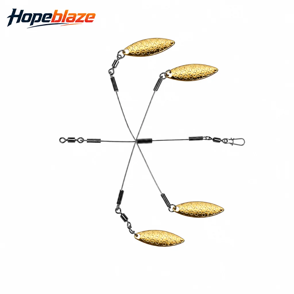 Hopeblaze Shroomz Micro Alabama Rig 5cm 3g Gold Silver Wire Bait Blade Lure for Large/Smallmouth Spotted Bass Finesse Fishing