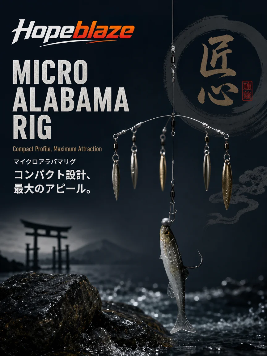 Hopeblaze Shroomz Micro Alabama Rig 5cm 3g Gold Silver Wire Bait Blade Lure for Large/Smallmouth Spotted Bass Finesse Fishing