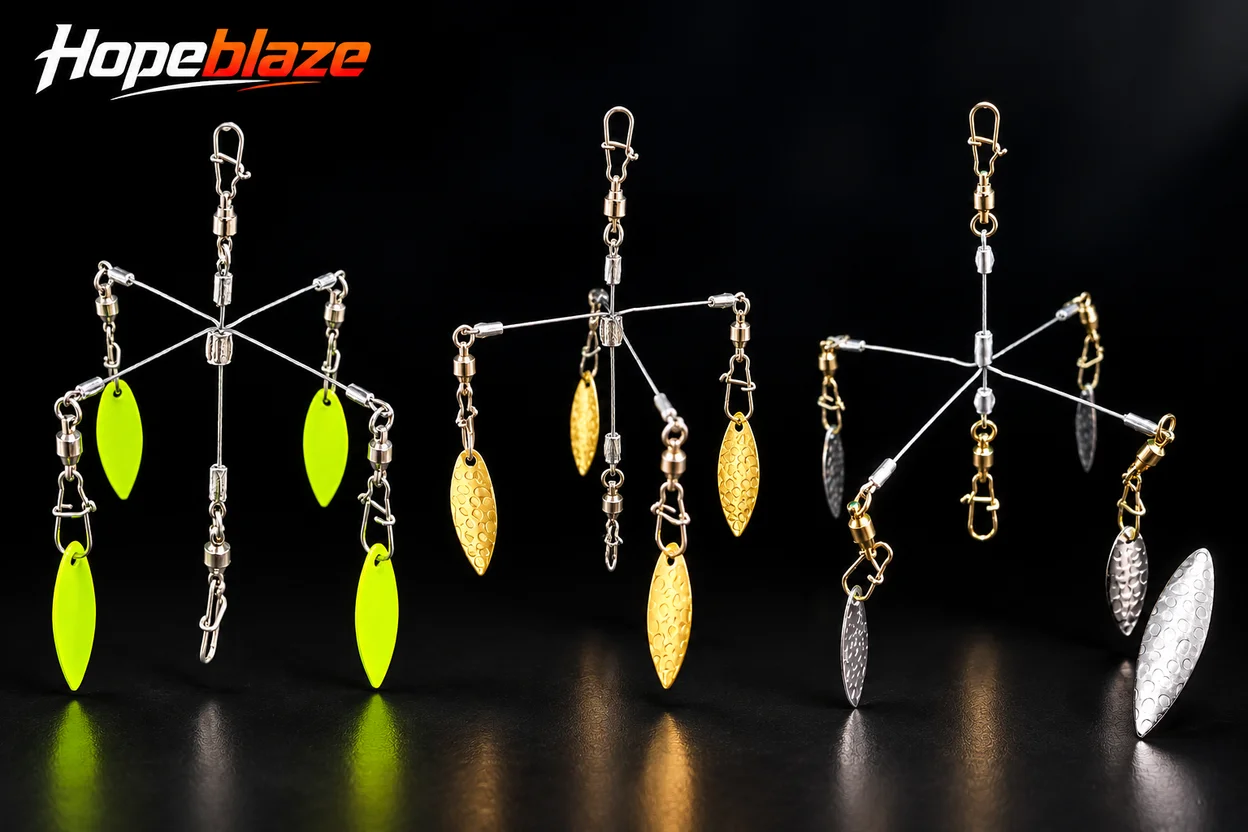 Hopeblaze Shroomz Micro Alabama Rig 5cm 3g Gold Silver Wire Bait Blade Lure for Large/Smallmouth Spotted Bass Finesse Fishing