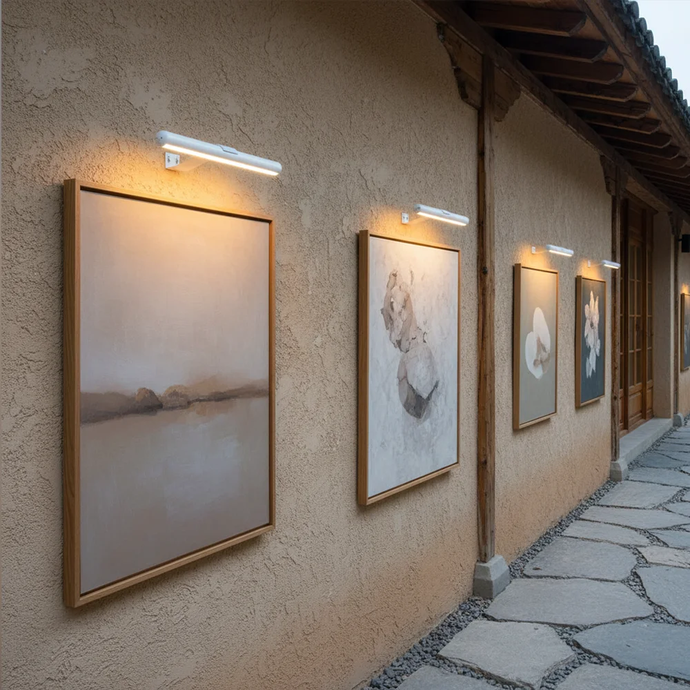4000mAh Painting Picture Light Portrait With Remote Living Room Wireless Wall Lamp Art Display Rechargeable Battery Operated
