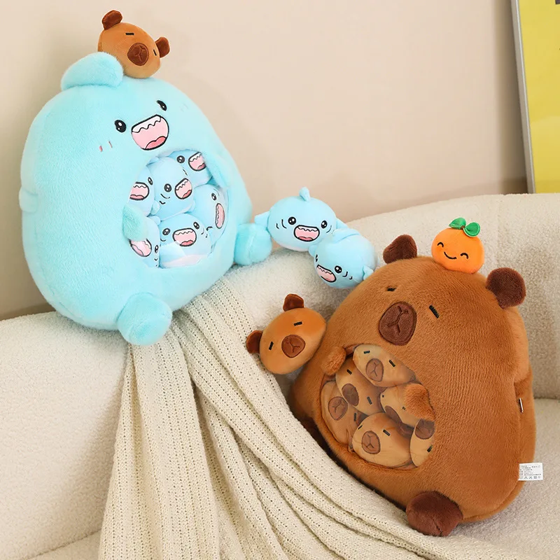 A Bag of Kapibala Plush Toys A Bag of Sharks Oversized Snack Bag Filled With Plush Material Kids Birthday Xmas Gifts Home Decor