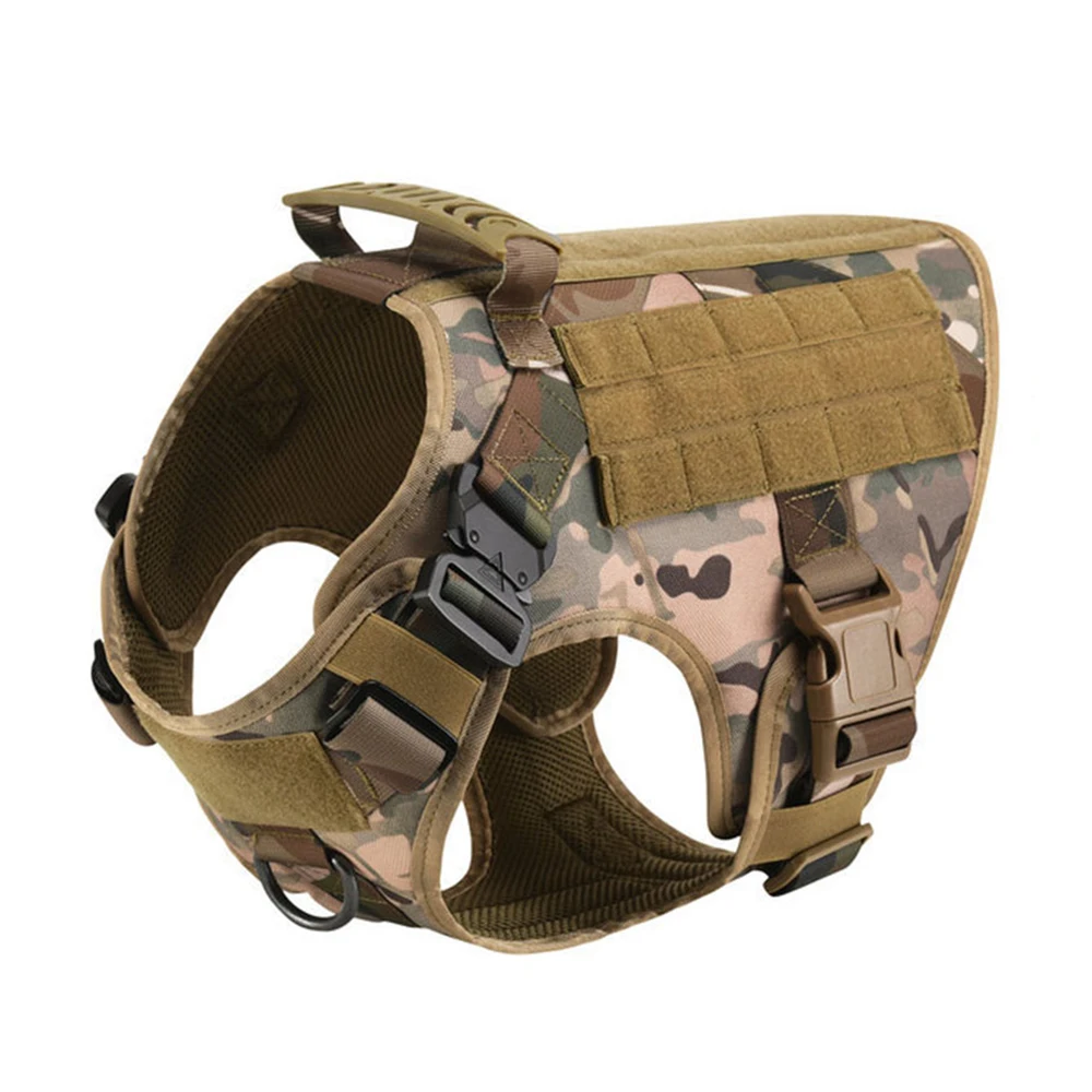 Military Large Dogs Harness Leash Molle Pouches Pet Golden Retriever Training Vest Tactical Harnesses For Dog Accessories
