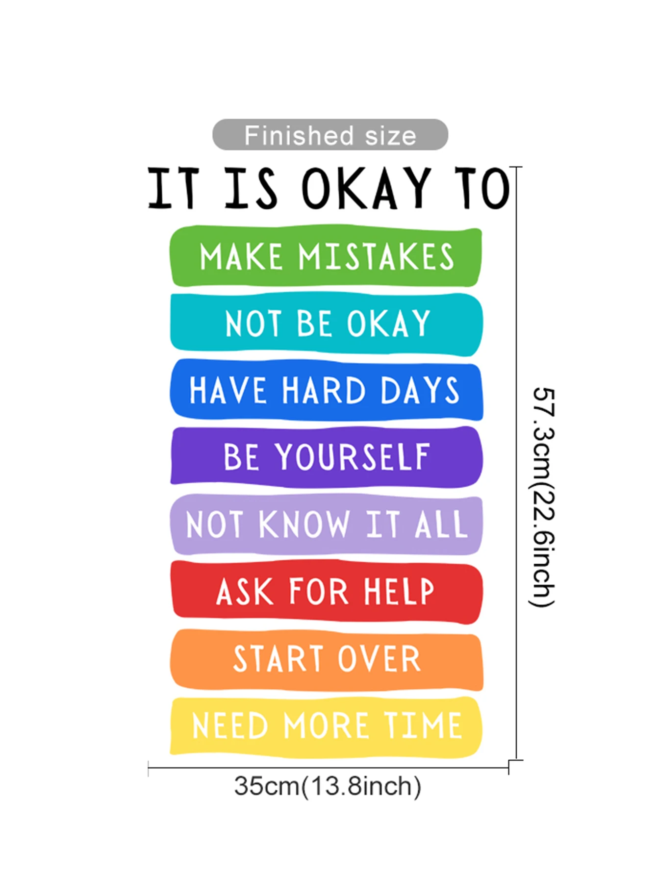 It's Okay to Not be Okay Poster, Motivational Kids Art, Classroom Posters Quotes, Educational Wall Art, Playroom Wall Art Decor