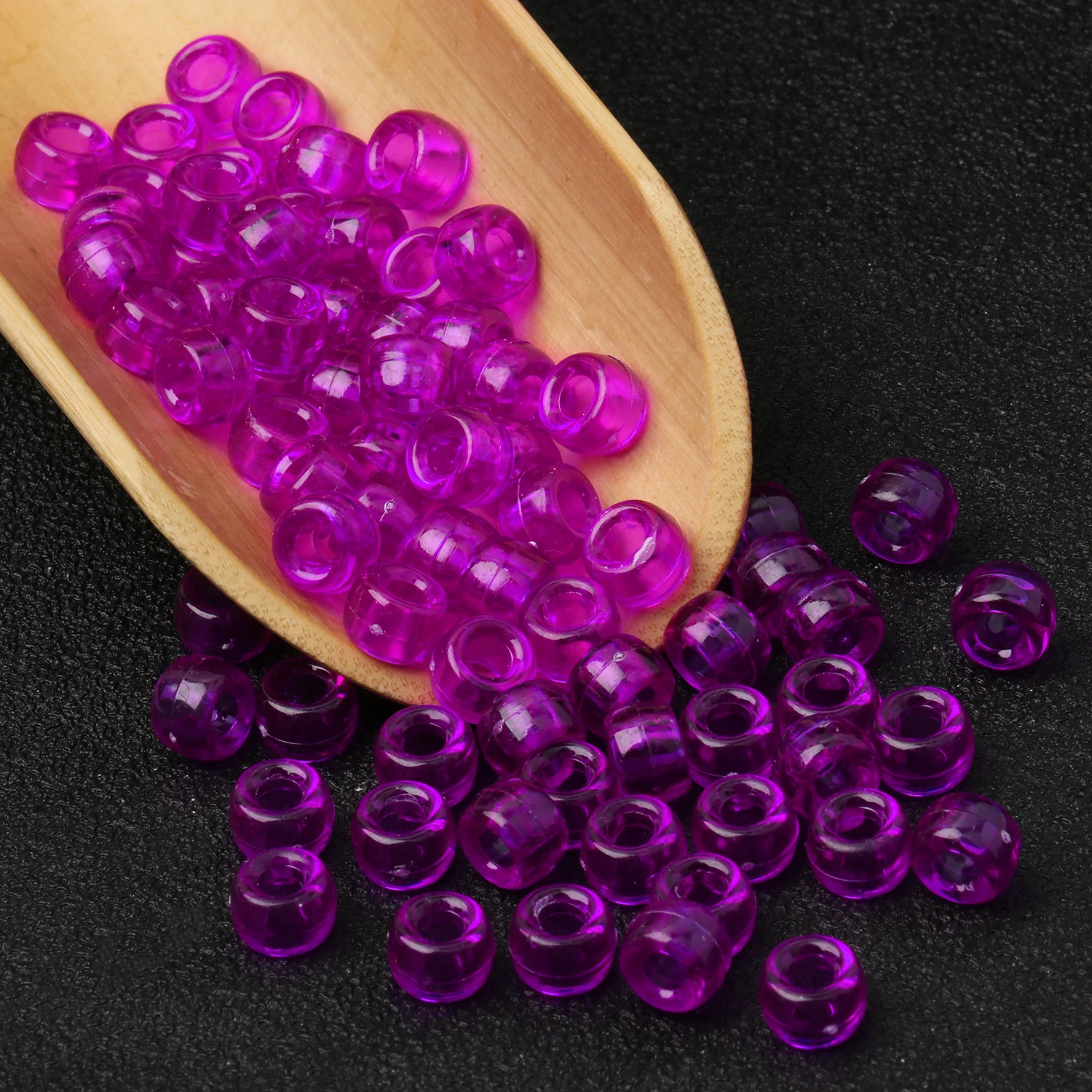 100pcs Purple Color 6x9mm Pony Beads Acrylic Loose Beads Diy Craft Jewelry Bracelets Making Hair Supplies