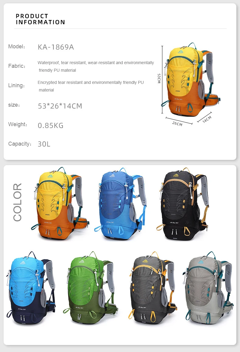 30L Hiking Backpack for Men Women Lightweight Travel Camping Backpacks with Rain Cover Trekking Climbing Bag