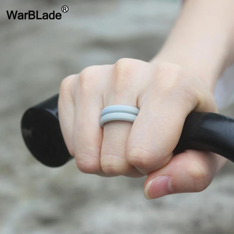 WarBLade V-groove Silicone Rings Food Grade FDA Silicone Finger Ring Hypoallergenic Sport Antibacterial Men Wedding Rubber Bands