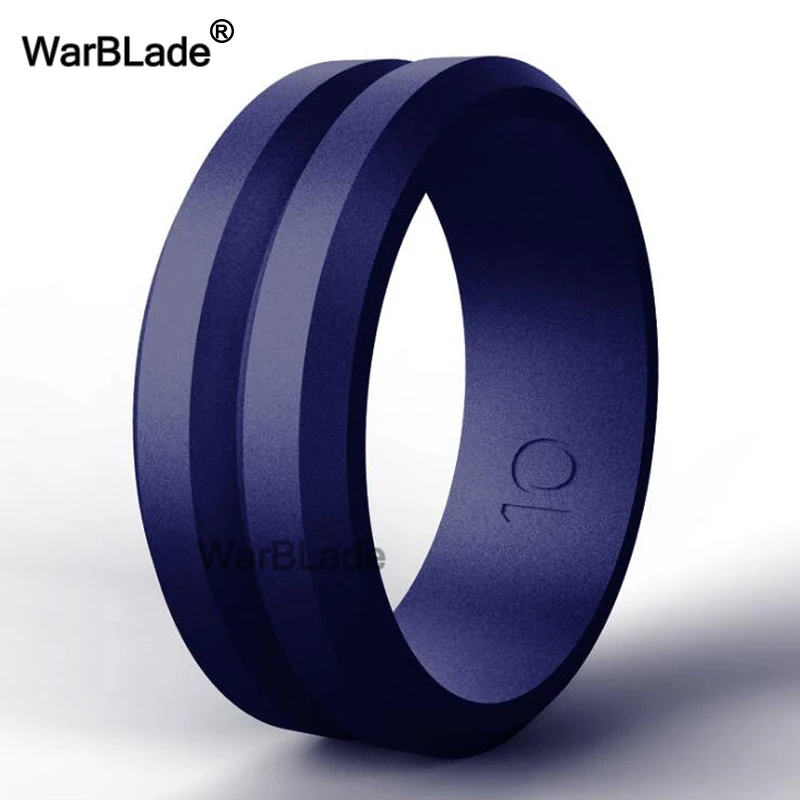 WarBLade V-groove Silicone Rings Food Grade FDA Silicone Finger Ring Hypoallergenic Sport Antibacterial Men Wedding Rubber Bands